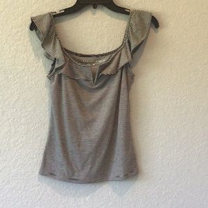 Aéropostale Black and White Striped Top